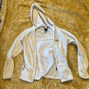 The North Face Light Gray Hooded Fleece Jacket